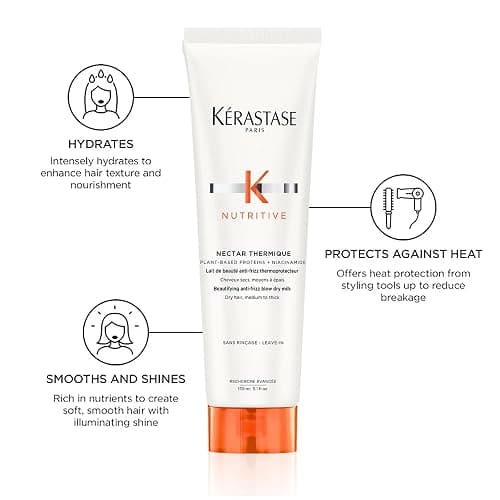 Kerastase Nectar Thermique Heat Protecting Cream - Anti-Frizz, Softness & Shine, Heat Protection, With Niacinamide, For Medium to Thick Dry Hair thumbnail 4
