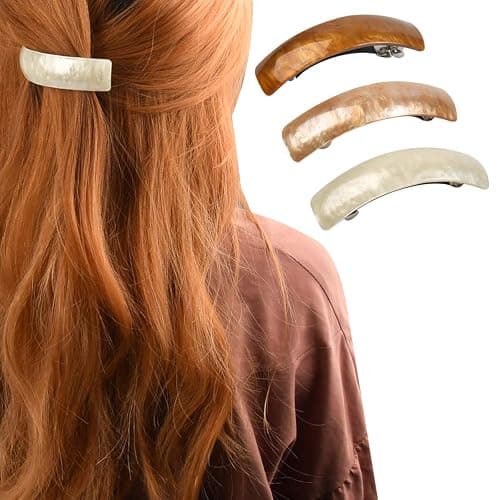 DODUOS 3PCS Barrettes for Women, Hair Clips for Thick Hair, Retro Classic Large French Clip, Slides for Fine Hair thumbnail 4