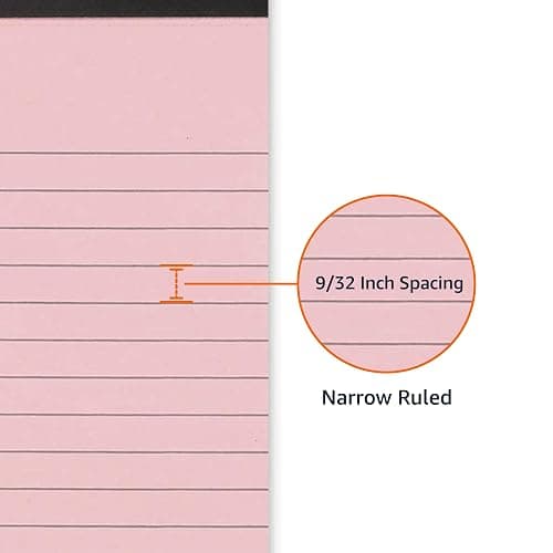 Amazon Basics Narrow Ruled 5 x 8-Inch Lined Writing Note Pads, 6 Count (50 Sheet Pads), Multicolor - Multicolor - 5-Inch by 8-Inch thumbnail 3