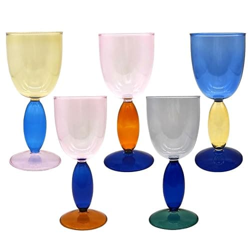Creative Wine Glasses, 13.5 oz Red Wine Glass Colorful Wine Glass Goblet Wine Cocktail Juice Glass for Party Dinner Wedding Festival Kitchen Bar Celebration (1Pcs) (4) - 4 thumbnail 4