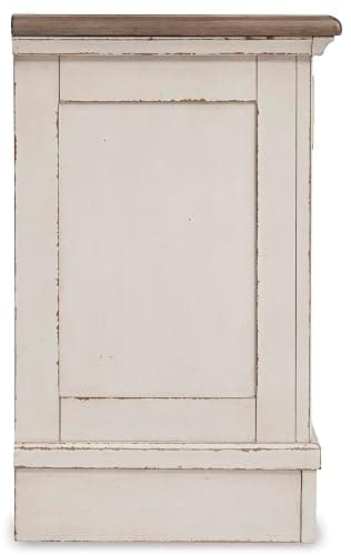 Signature Design by Ashley Realyn French Country 3 Drawer Nightstand with Electrical Outlets & USB Ports, 27.75" Tall, Chipped White thumbnail 10