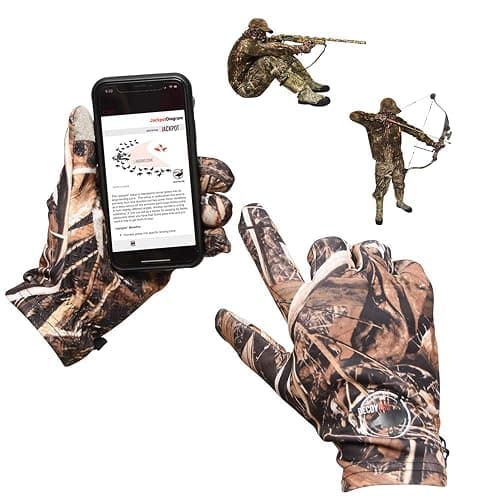 DecoyPro Men’s Camo Touchscreen Hunting Gloves – Lightweight, Thin, High-Performance Hunting Gear – L/XL - Image 1