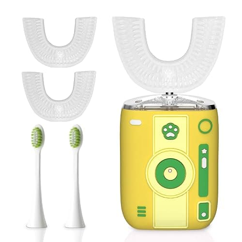yeklike Adult Sonic Automatic Electric Toothbrush, 360° Oral Cleaning Stain Whitening, IPX7 Waterproof Rechargeable, u-Shape Brush Head*3+Straight Handle Brush Head*2, Suitable for Travel or Home Use - Image 1