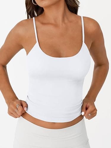 Trendy Womens Double Lined Adjustable Spaghetti Strap Tank Tops for Summer Going Out thumbnail 2