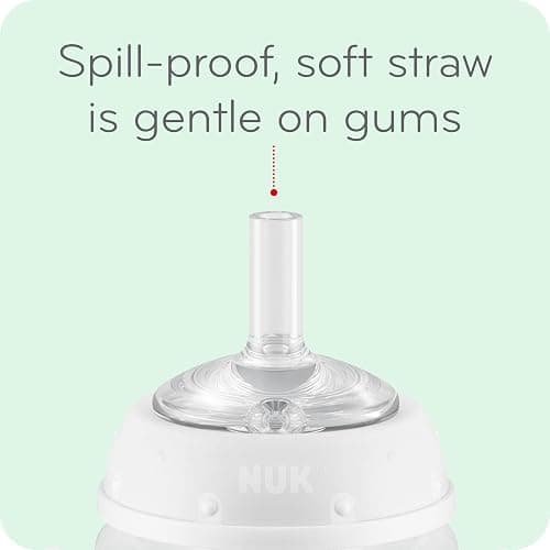 NUK Learner Straw Cup, 10oz, 2-Pack - Toddler Sippy Cup with Soft Straw for Easy Drinking, Suitable for Ages 8 Months and Up, Timeless Collection thumbnail 4