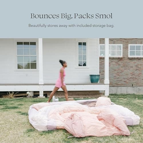 PLAYSMOL Pink Rainbow Inflatable Bounce House with Blower, 8x8 Kids Jumping House for Indoor Outdoor Play, Bouncy Castle, Ages 3-8 thumbnail 11