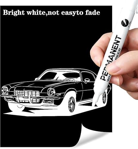 RiyaNed White Acrylic Pens,Waterproof Permanent Marker 2.0mm Quick-drying Suitable for ceramic, stone, canvas, metal, wood, glass, Easter eggs, Christmas decoration design painting. thumbnail 4