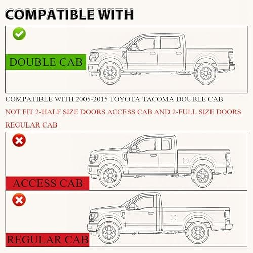 G-PLUS Floor Mats Compatible with Toyota Tacoma 2005-2015 Double Cab All Weather Full Cover Protection TPE Car Floor Cargo Liners Accessories 3 Piece,Black thumbnail 2
