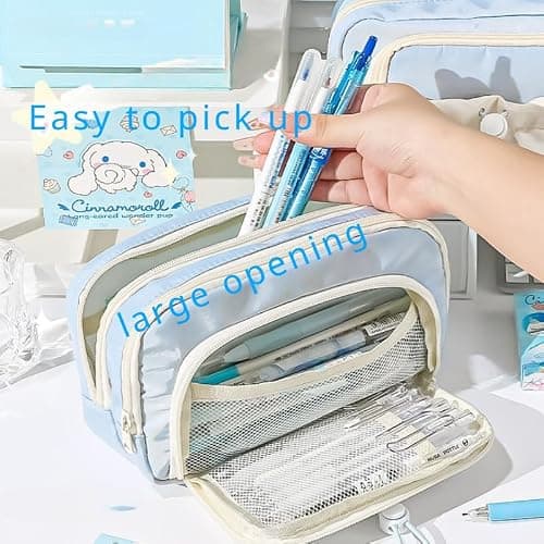 irLocy Cute Aesthetic Pencil Case Kawaii Pencil Case with Kawaii Pins Large Pencil Pouch Holder Preppy Supplies (pink) thumbnail 8