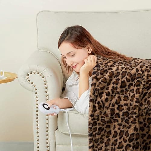 STONECREST Reversible Electric Blanket Heated Throw, 50"x60" Heating Blanket with 5 Setting Controller, 4 Hour Auto-Off, Overheating Protection, ETL Certified, Machine Washable(Leopard, 50"x60") | Heating Blanket, Reversible, 5 Setting Controller, Machine Washable, 4 Hour Auto-Off, Overheating Protection, ETL Certified thumbnail 5