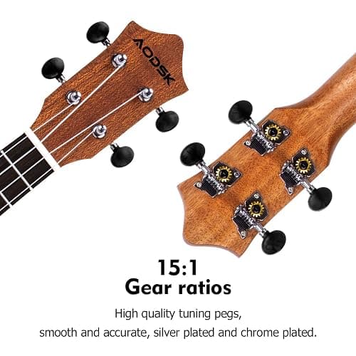 AODSK Soprano Ukulele for Beginner 21 Inch Ukelele Kit with Gig Bag StrapTuner Nylon String 4 Picks Cloth Online Lesson Holiday Gift thumbnail 8