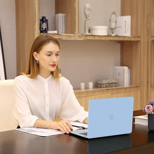 MOSISO Compatible with MacBook Air 13 inch Case 2022 2021 2020 2019 2018 Release A2337 M1 A2179 A1932 Touch ID, Plastic Hard Shell Cover&Keyboard Cover for MacBook Air 13.3 inch Case, Airy Blue thumbnail 6