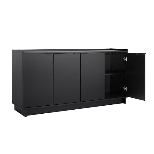 Prepac Simply Modern 4 Door Console Table Storage Cabinet, Buffet Cabinet for Storage and Organization, Modern Side Table with Doors & Shelves, 60”W x 30”H x 16”D, Black thumbnail 11