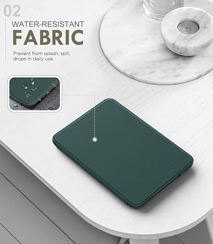 MoKo Case for 6" Amazon Kindle Basic 11th Gen 2024/2022, Midnight Green | Lightweight Shell Cover, Auto Wake/Sleep, Slim, Waterproof, for Amazon Kindle Basic 11th gen thumbnail 3