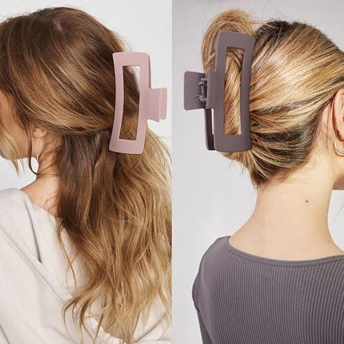 Ahoney Extra Large Hair Clips for Thick Long Hair - XL Oversized Giant Matte Banana Jumbo Jaw Clips, Strong Hold Hair Accessories for Women (Neutral) thumbnail 2