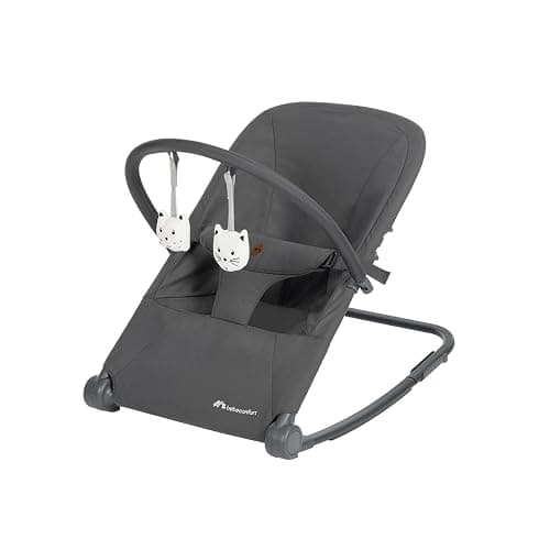 Bebeconfort Aster, transat bébé, 0–2 ans, léger (2,7 kg), pliable ultra compact, dossier réglable, arche de jeux amovible, harnais à 3 points, mode fixe, Tinted Graphite - Image 1