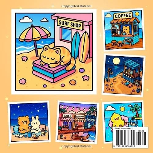 Cozy Beach: Coloring Book for Adults and Teens Featuring Cute Beach Designs For Relaxation thumbnail 2