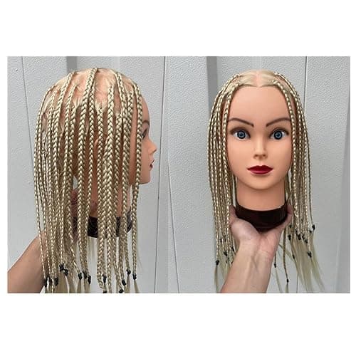 Headfix 26"-28" Long Hair Mannequin Head Synthetic Fiber Hair Hairdresser Practice Styling Training Head Cosmetology Manikin Doll Head with Clamp (6F1919W61320) thumbnail 6
