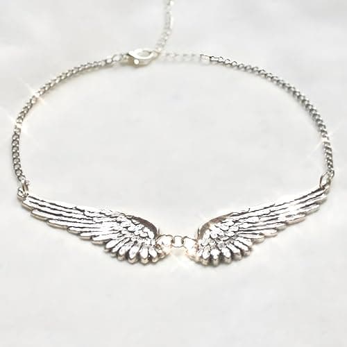 Unified Jewellery Silver Plated Angel Wings Necklace For Women, Double Wing Pendant, Adjustable Chain, Fashion Jewellery B44 thumbnail 4