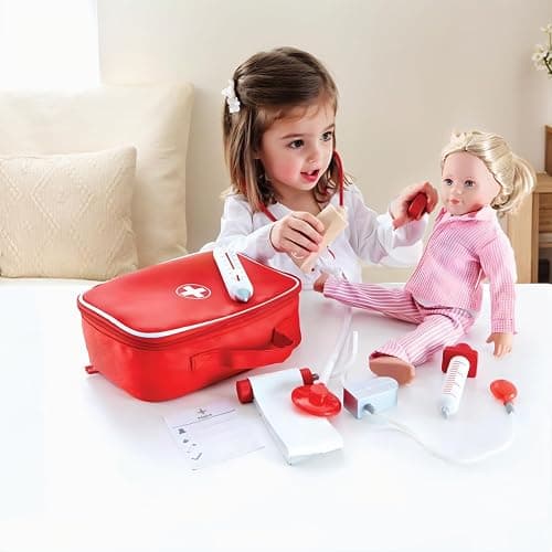 Hape Wooden Doctor on Call Role Play with a Carrying Case| Pretend Doctor Kit for Toddlers Age 3 Years and Up thumbnail 5