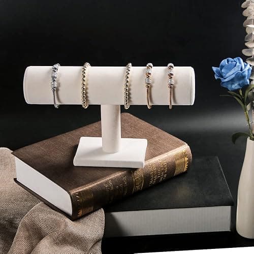 Pangkeep Armbandhalter, Armband-Organizer, Präsentationsständer, beigefarbener Samt, T-Stange, Schmuckständer zum Verkauf. thumbnail 2