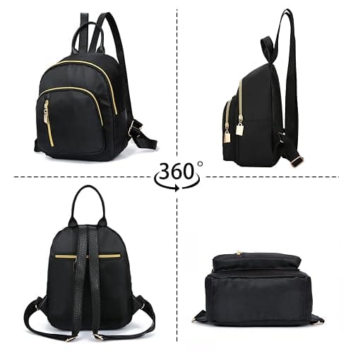 MLPKOI Small Backpack for Women, Mini Backpack School Bag for Girls Casual Daypacks, Ladies Fashion Casual Schoolbags, Small Black Backpacks, Shoulder Bags with Front Pocket for Daily Travel thumbnail 4