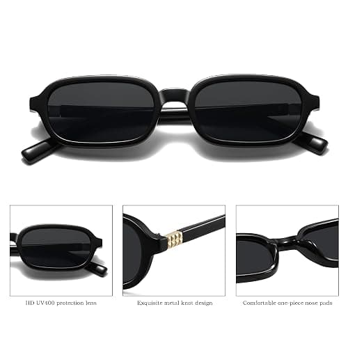 Colrea Retro Rectangle Sunglasses for Women Men Trendy Vintage Small Square Sun Glasses 90s Fashion Cute Sunnies CL010 thumbnail 3