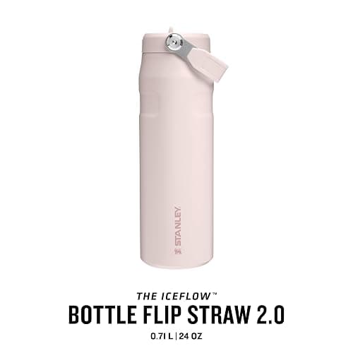 Stanley Flip Straw 2.0 Trinkflasche mit Strohhalm 0.7L - Thermobecher Kühlt 10 Stunden - 3 Tage Eisgekühlt - BPA-frei - Auslaufsicher - Für Getränkehalter - Spülmaschinenfest - Rose Quartz thumbnail 3
