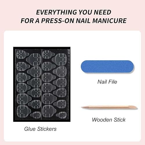 Black French Tip Press on Nails - Elegant Polka Dots with 3D Bow & Pearl Accents, Medium Almond Glossy False Nails, 24PCS Full Cover Manicure Kit thumbnail 6