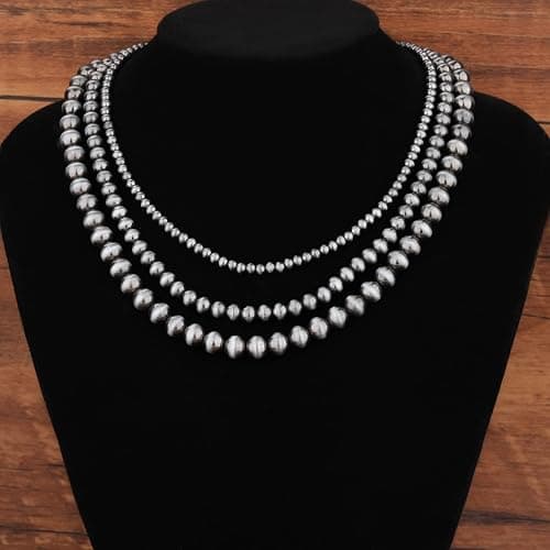 CHISOONBANNER Western Jewelry Navajo Pearl Necklace for Women Beaded Necklace Boho Vintage Choker thumbnail 9