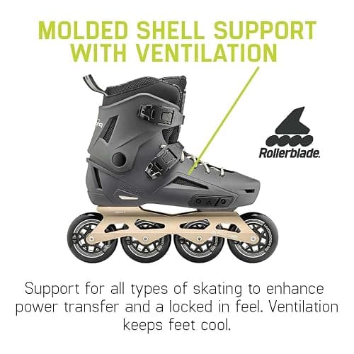 Rollerblade Lightning 90 Men's Urban Inline Skate, Anthracite and Taupe thumbnail 5