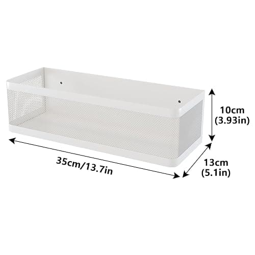 Magnetic Shelf for Washing Machine Magnetic Organizer for Laundry Washing Machine Shelf Hanging Basket Storage Magnetic Fridge Shelves Spice Rack for Refridgerator (White, L13.78in*W5.12in*H3.94in) thumbnail 2