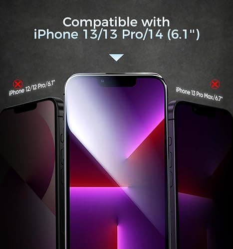MAGIC JOHN 3rd Gen Upgraded for iPhone 13/13Pro/14 Screen Protector 6.1 Inch,HD Clear,Shatterproof Tempered Film,Auto Dust-Elimination,Bubble Free,Easy Installation,2 Pack thumbnail 2
