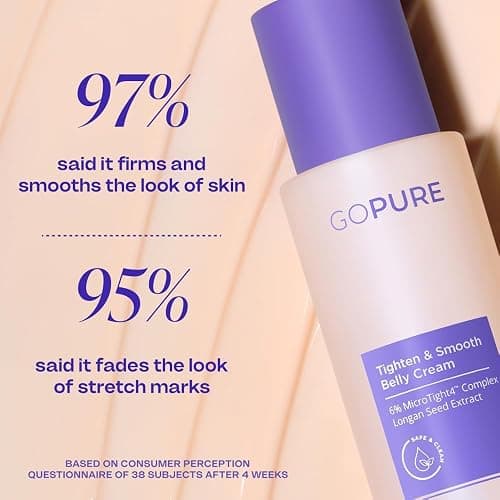 goPure Firming Belly Cream - Body Firming Moisturizer for Visible Cellulite & Stretch Mark Reduction, 4.25oz thumbnail 4