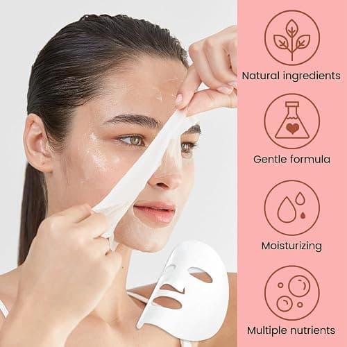 8 Pack Strawberry Face Mask,Pink Face Masks Spa Day kit Supplies for Teens Girls Women,Sheet Facial Mask Skincare for Kids Gifts Set,Hydrate Nourish Soothe for All Skin Types,Spa Party Favors - 8Pcs-Strawberry thumbnail 5