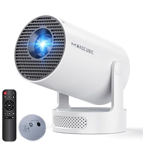 Mini Projector with WiFi 6 Bluetooth 5.4, 4K Support Portable with Lens Cap | 200 ANSI 5W Soundbase Speaker, 180° Rotation Auto Keystone, Built-in Apps, Home Outdoor Use - Image 1