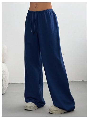 SOLY HUX Women's Baggy Sweatpants Drawstring Waist Wide Leg Loose Casual Long Pants thumbnail 4