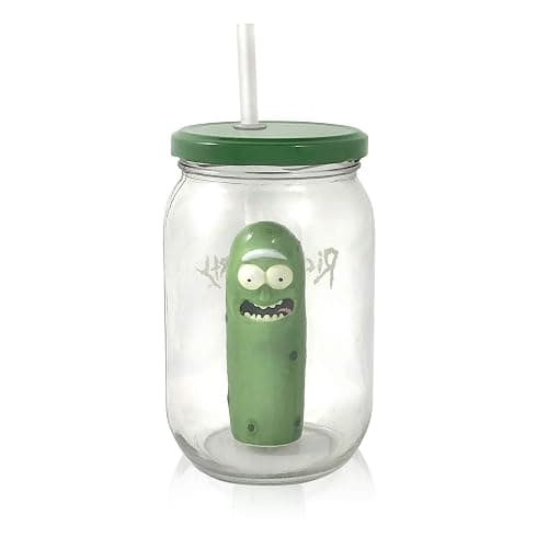 SDCC Rick and Morty Pickle Rick - Pickle Jar Glass Mason Jar Exclusive thumbnail 2