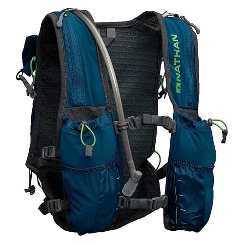 Nathan TrailMix Running Vest/Hydration Pack. 12L (12 Liters) for Men and Women | 2L Bladder Included (2 liters). Zipper, Pocket - Charchoal/Sailor Blue - Unisex - One Size Fits Most thumbnail 2