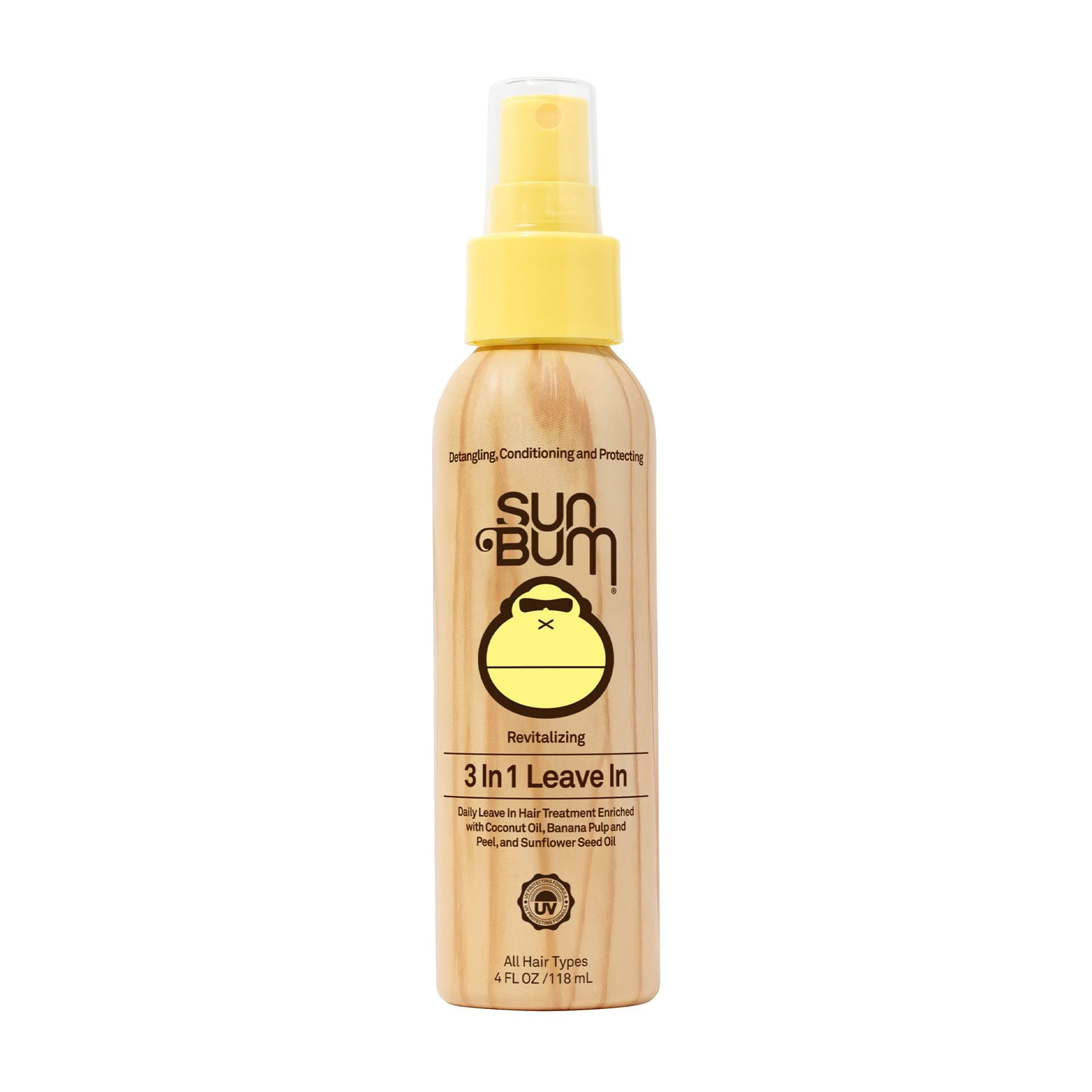 Sun Bum Revitalizing 3-in-1 Detangle Leave in Conditioner | Vegan and Cruelty Free Detangling, Conditioning and Protecting Hair Spray | 4 oz., - Image 1