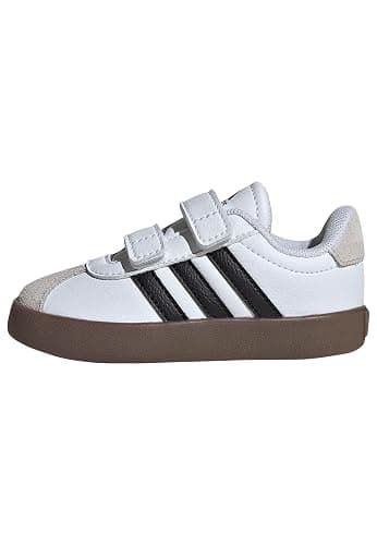 adidas Boys Vl Court 3.0 Slip On Sneakers Shoes Casual - Pink, White - Image 1