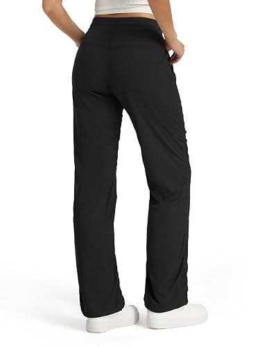 Prettyleaf Petite Women's 26"/28" Inseam Lightweight Dance Studio Pants Ruched Travel Athletic Workout Joggers thumbnail 2