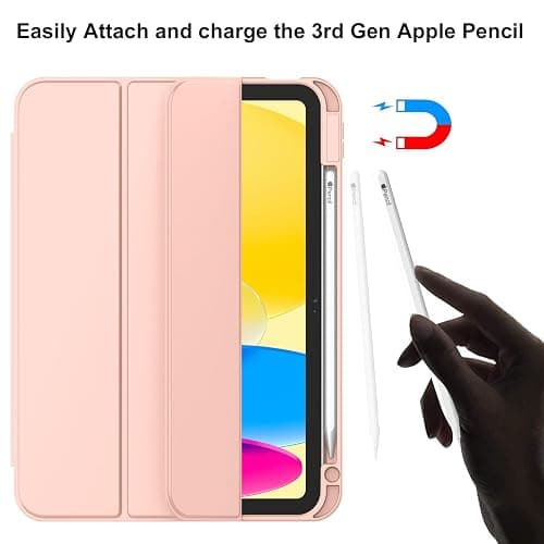 ZryXal iPad (A16) Case/iPad 10th Generation Case [11-Inch 2025/10.9 Inch 2022] with Pencil Holder, Smart Cover with Soft TPU Back [Support Auto Wake/Sleep] (Bisque) thumbnail 6