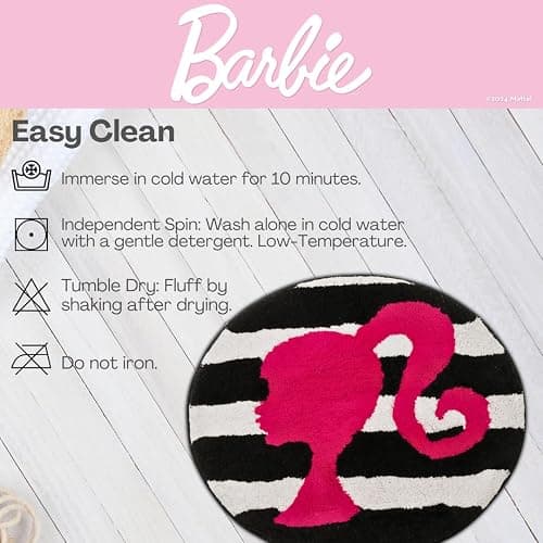 Collectibles Barbie 100% Cotton Non Slip Plush Bathroom Mat Rug (Officially Licensed Product) by Franco thumbnail 5