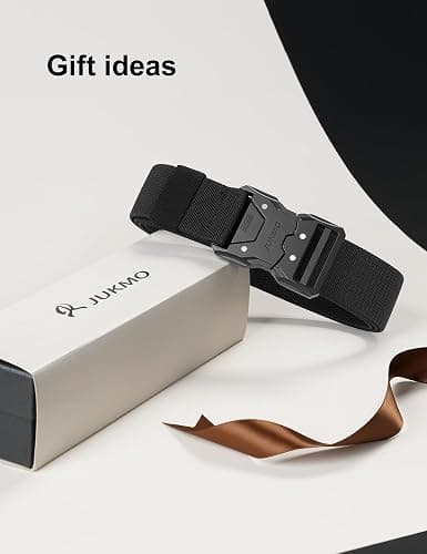 JUKMO Quick Release Tactical Belt, Military Work 1.5" Nylon Web Hiking Belt with Heavy Duty Seatbelt Buckle thumbnail 7