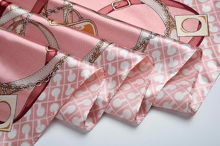 Beach Bag Scarf -  35x35 Large Square Satin Hair Scarf for Women – Silk-Feel Head Wrap, Night Protection, Fashion Bandana & Headscarf thumbnail 6