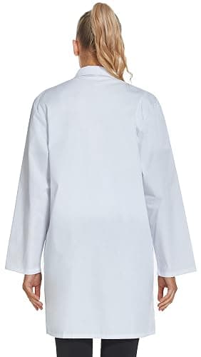 VOGRYE Women's Lab Coat Long Sleeve 3 Pocket Medical Coat with Button Wrinkle Resistant Professional for Doctor Nurse thumbnail 5