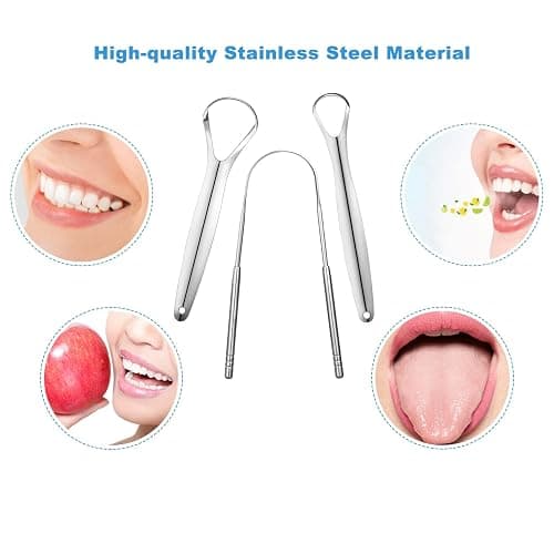3 PCS Metal Tongue Scraper, Tongue Scrapers for Adults, Stainless Steel Tounge Scrappers, Tounge Scraper, Portable Tongue Scrappers YLYL thumbnail 5