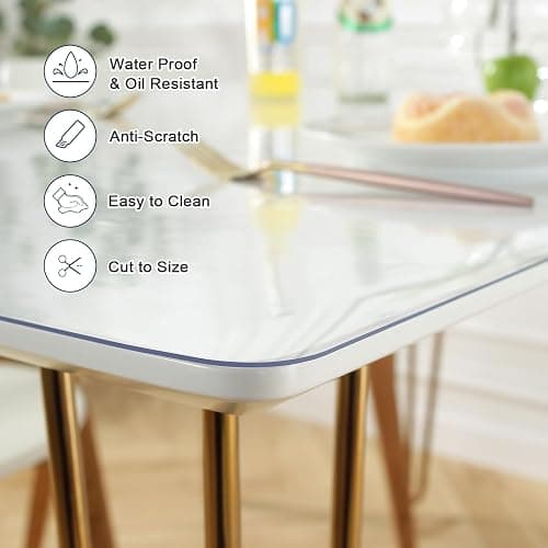 LovePads Clear Desk Mat 16 x 36 Inch, 1.5mm Thick Clear Table Protector, Waterproof Plastic Table Cover Protector, PVC Desk Protector Mat, Vinyl Desk Cover for Desktop, Coffee & Dining Table thumbnail 4