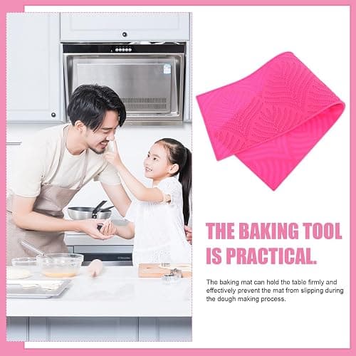 DECHOUS Fondant Lace Mold: Silicone Cake Fondant Mat - Wheat Ears Pattern Impression Lace Mold for Cake Decorating Embossing - Pink Impression Mat for Chocolate Sugar Craft thumbnail 9